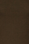 Faaset Moss Khaki Ribbed Top with Stand Collar| texture detail | La Petite Garçonne