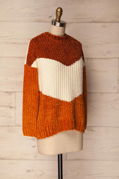 Faberg Fall Orange & White Fuzzy Knit Sweater | La Petite Garçonne 3