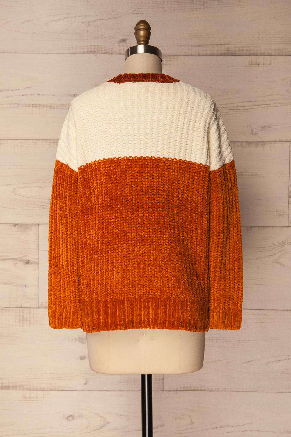 Faberg Fall Orange & White Fuzzy Knit Sweater | La Petite Garçonne 5