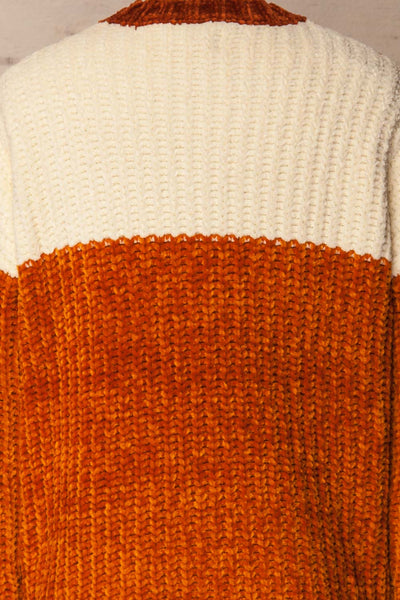 Faberg Fall Orange & White Fuzzy Knit Sweater | La Petite Garçonne 6