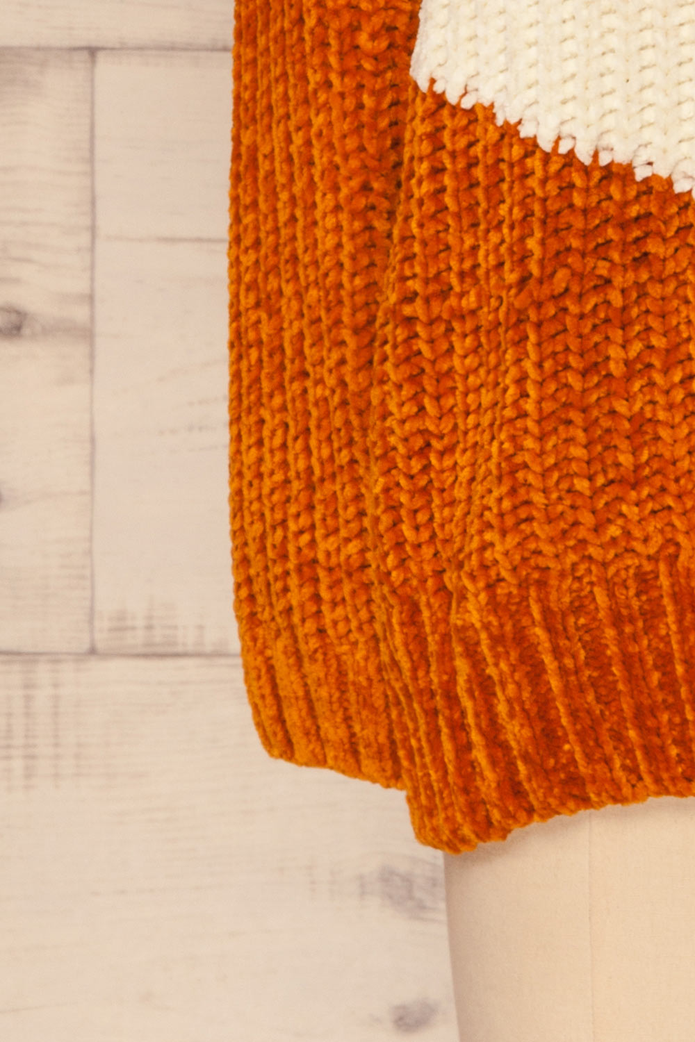 Faberg Fall Orange & White Fuzzy Knit Sweater | La Petite Garçonne 7