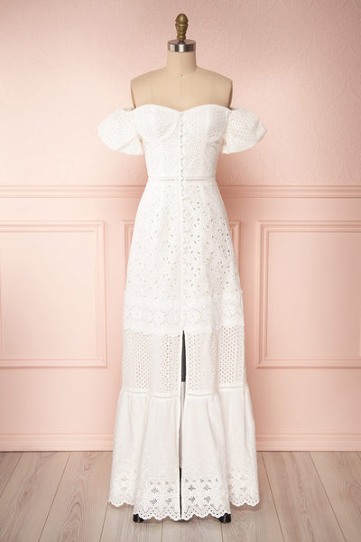 Fabienne Off-Shoulder Lace White Bridal Dress | Boudoir 1861