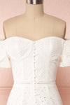 Fabienne Off-Shoulder Lace White Bridal Dress front close up | Boudoir 1861