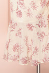 Fabiola Cream & Lilac Midi Dress w/ Frills | Boutique 1861 bottom
