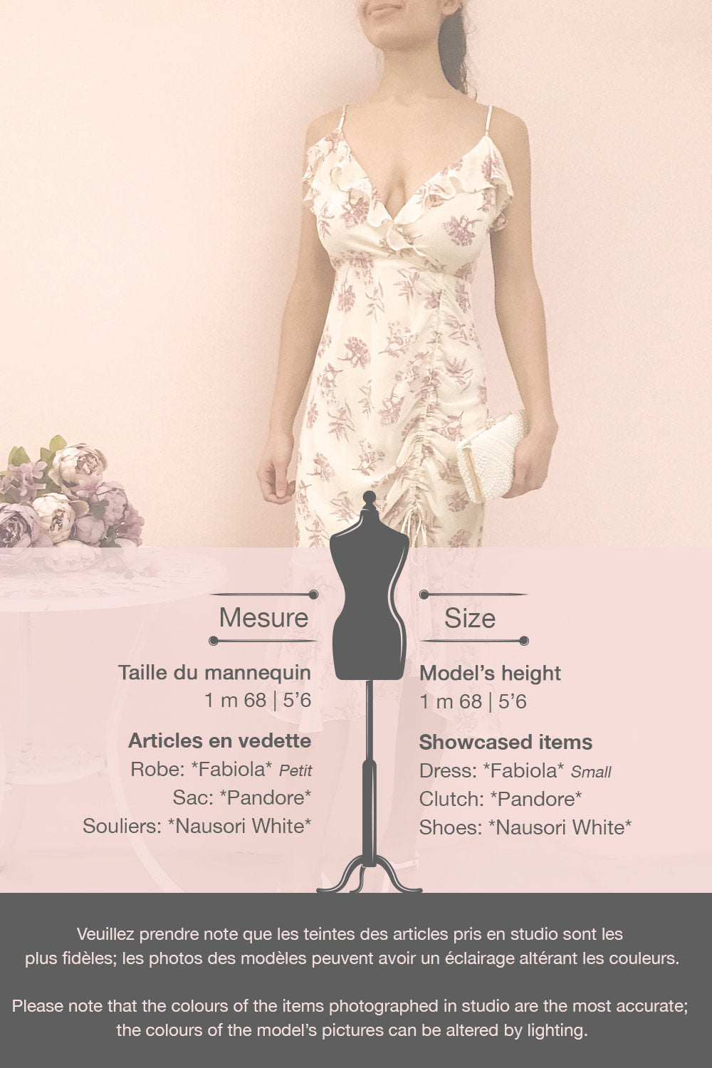 Fabiola Cream & Lilac Midi Dress w/ Frills | Boutique 1861 template