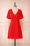 Fadeyka Red Floral A-Line Cocktail Dress | FRONT VIEW | Boutique 1861