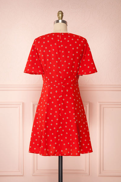 Fadeyka Red Floral A-Line Cocktail Dress | BACK VIEW | Boutique 1861