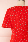 Fadeyka Red Floral A-Line Cocktail Dress| BACK CLOSE UP | Boutique 1861