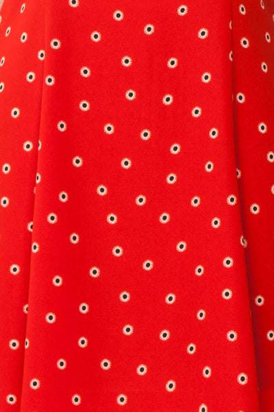 Fadeyka Red Floral A-Line Cocktail Dress | TEXTURE DETAIL | Boutique 1861
