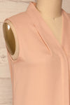 Fadlet Pink Blush Beige Sleeveless Top | La petite garçonne side close-up