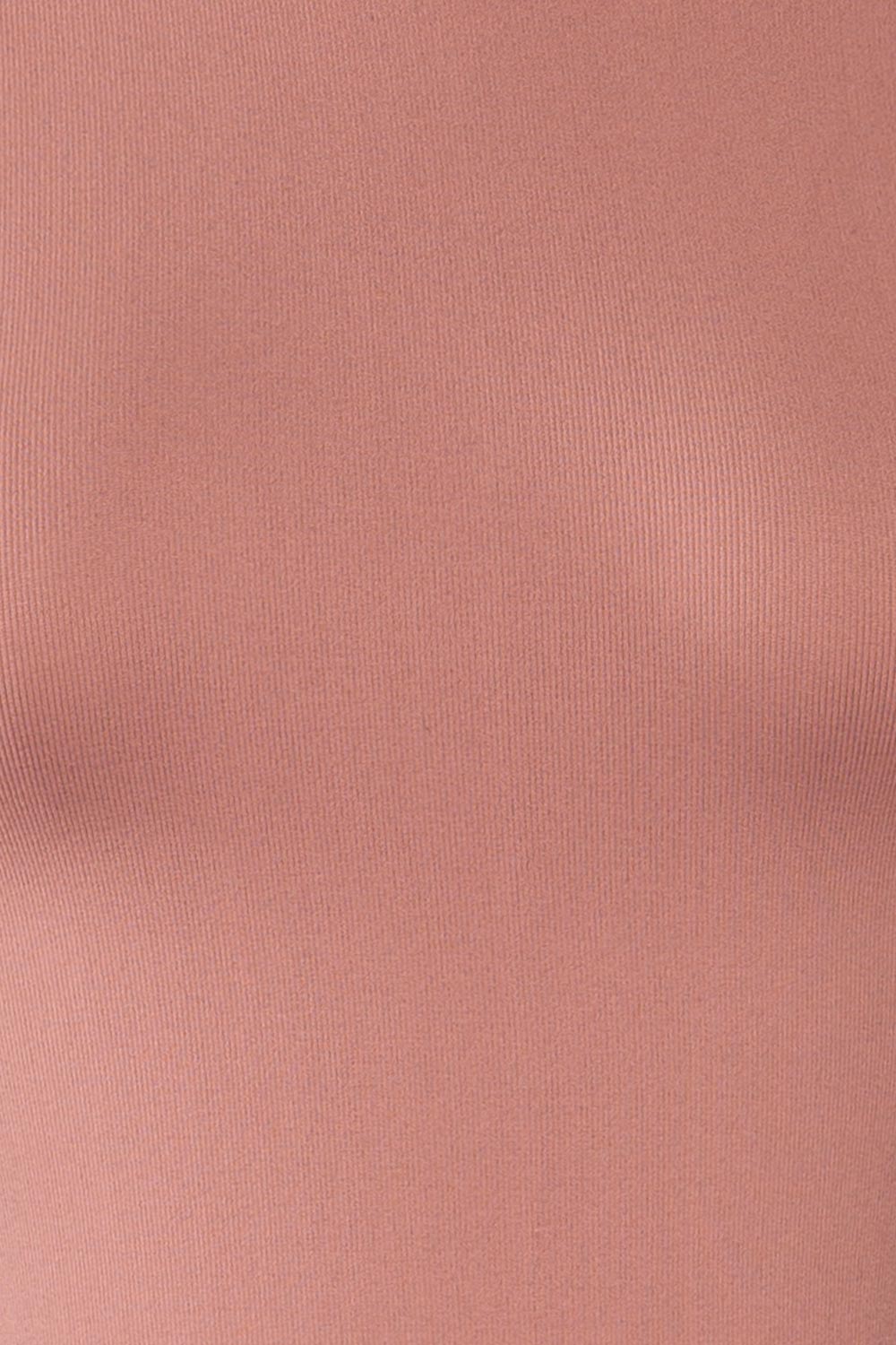 Fafe Lilac Pink Fitted Cropped T-Shirt | La petite garçonne fabric 
