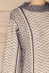 Fagerbukta White Patterned Soft Knit | La petite garçonne side close-up