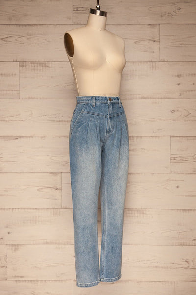 Faksdal Washed Blue High Waisted Jeans side view | La petite garçonne
