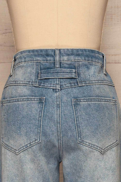 Faksdal Washed Blue High Waisted Jeans back close up | La petite garçonne