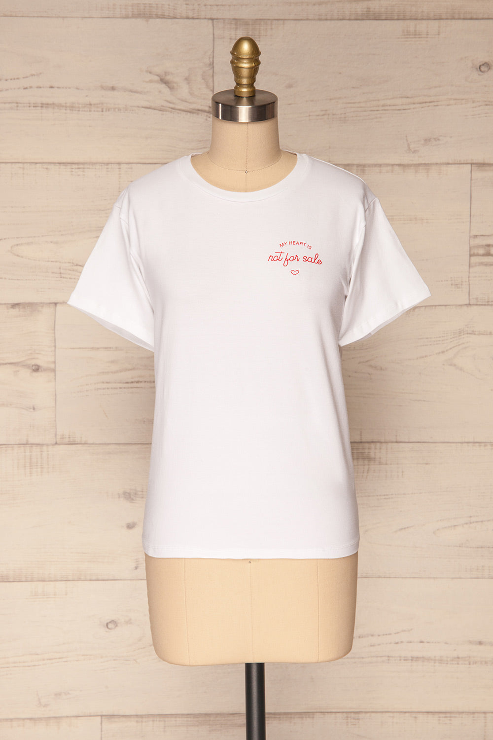 Faldmoen White Short Sleeved T-Shirt w/ Print | La Petite Garçonne front view 