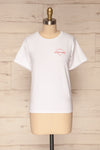 Faldmoen White Short Sleeved T-Shirt w/ Print | La Petite Garçonne front view