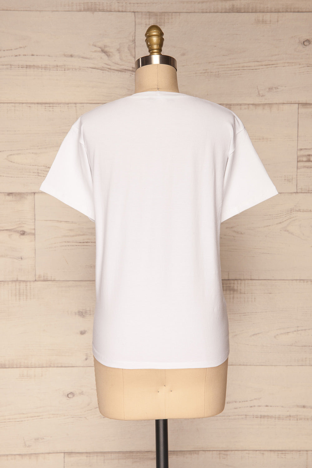 Faldmoen White Short Sleeved T-Shirt w/ Print | La Petite Garçonne back view 