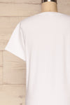 Faldmoen White Short Sleeved T-Shirt w/ Print | La Petite Garçonne back close-up
