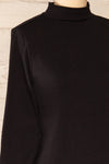 Falejde Black Long Sleeve Mock Neck Top | La petite garçonne side close-up