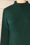 Falejde Green Long Sleeve Mock Neck Top | La petite garçonne front close-up