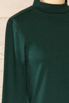 Falejde Green Long Sleeve Mock Neck Top | La petite garçonne side close-up