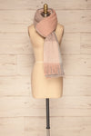 Falkenberg Grey & Pink Large Fuzzy Scarf| FRONT VIEW VARIANT | La Petite Garçonne