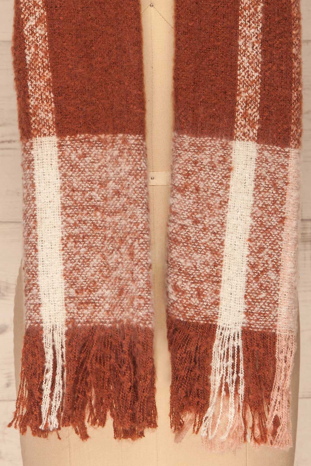 Falkenberg Marron Brown & Blush Fuzzy Scarf | La Petite Garçonne