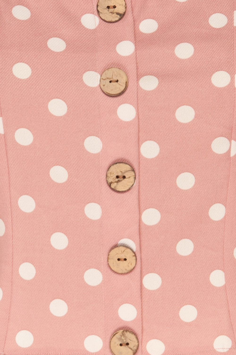 Fallasen Pink & White Polkadot Crop Top | La Petite Garçonne fabric detail