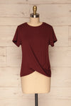Fallebo Cranberry Burgundy Short Sleeved T-Shirt | La Petite Garçonne front view