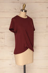 Fallebo Cranberry Burgundy Short Sleeved T-Shirt | La Petite Garçonne side view