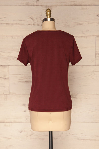 Fallebo Cranberry Burgundy Short Sleeved T-Shirt | La Petite Garçonne back view