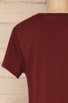 Fallebo Cranberry Burgundy Short Sleeved T-Shirt | La Petite Garçonne back close-up