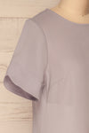 Fallet Grey Boxy Short Sleeved Top | La Petite Garçonne side close-up