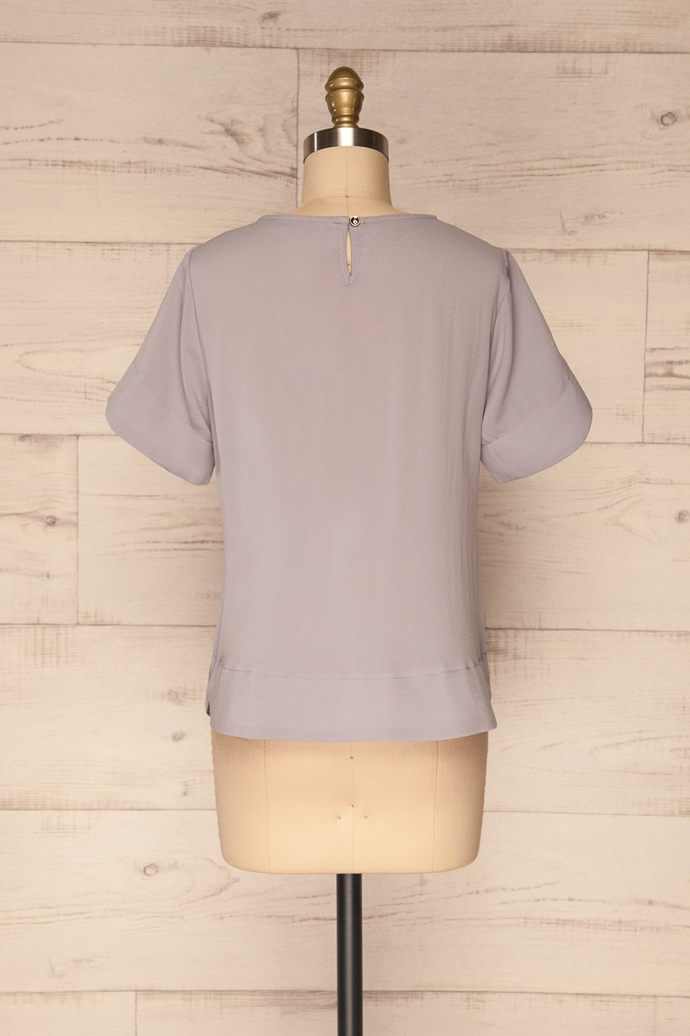 Fallet Grey Boxy Short Sleeved Top | La Petite Garçonne back view 