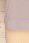 Fallet Grey Boxy Short Sleeved Top | La Petite Garçonne bottom close-up