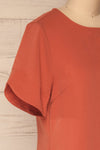 Fallet Pink Boxy Short Sleeved Top | La Petite Garçonne side close-up