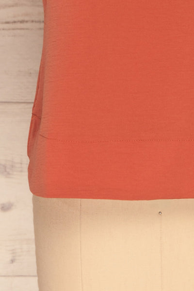 Fallet Pink Boxy Short Sleeved Top | La Petite Garçonne bottom close-up