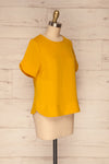 Fallet Yellow Boxy Short Sleeved Top | La Petite Garçonne side view