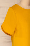 Fallet Yellow Boxy Short Sleeved Top | La Petite Garçonne side close-up