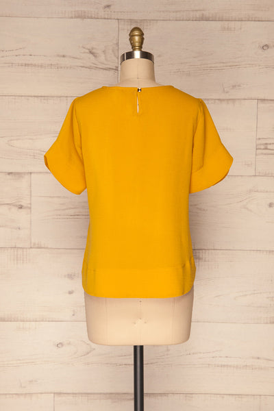 Fallet Yellow Boxy Short Sleeved Top | La Petite Garçonne back view