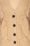 Falvik Beige Cropped Button-Up Cardigan | La petite garçonne fabric