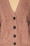 Falvik Mauve Cropped Button-Up Cardigan | La petite garçonne fabric