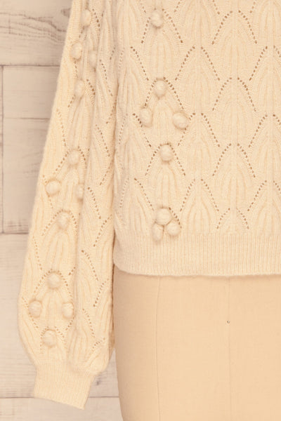 Fanavoll Beige Knit Sweater | La Petite Garçonne bottom close up