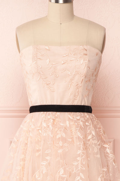 Fanely Blush | Pink Embroidered Dress