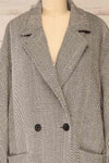 Fanghol Black & White Buttoned Felt Coat | La petite garçonne front close-up