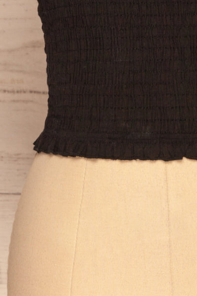 Faraas Black Short Sleeve Ruched Top | La petite garçonne  bottom