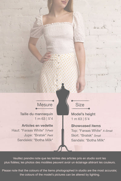 Bratsk White Buttoned Skirt w/ Polka Dots | La petite garçonne template