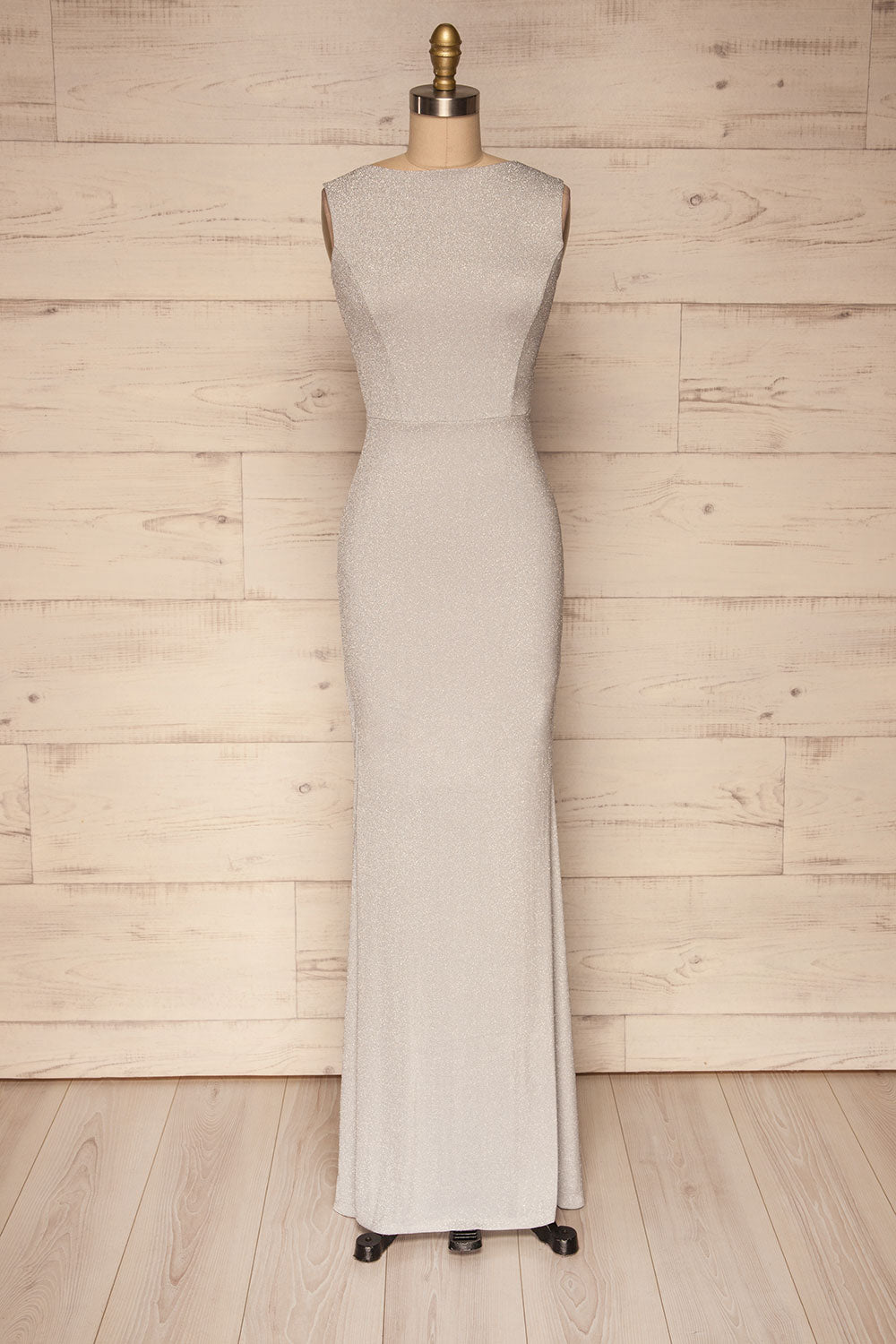 Farbrors Silver Maxi Dress | Robe | La Petite Garçonne front view 