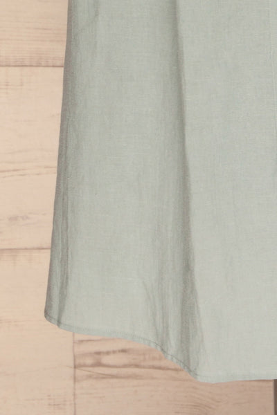 Fargermoen Light Blue Midi Shirt Dress | La petite garçonne bottom close-up