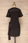 Fasano Black Short Silky Wrap Dress | La petite garçonne  back view
